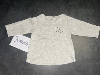 Tee shirt à manches longues bébé gris