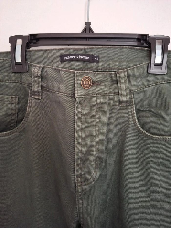 Pantalon jeans vert foncé monoprix homme neuf taille L 40 - photo numéro 3