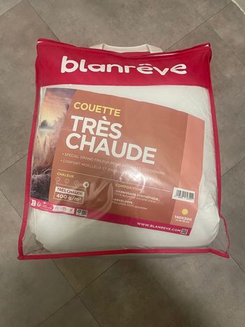 Couette très chaude blanrêve 140/200 neuf
