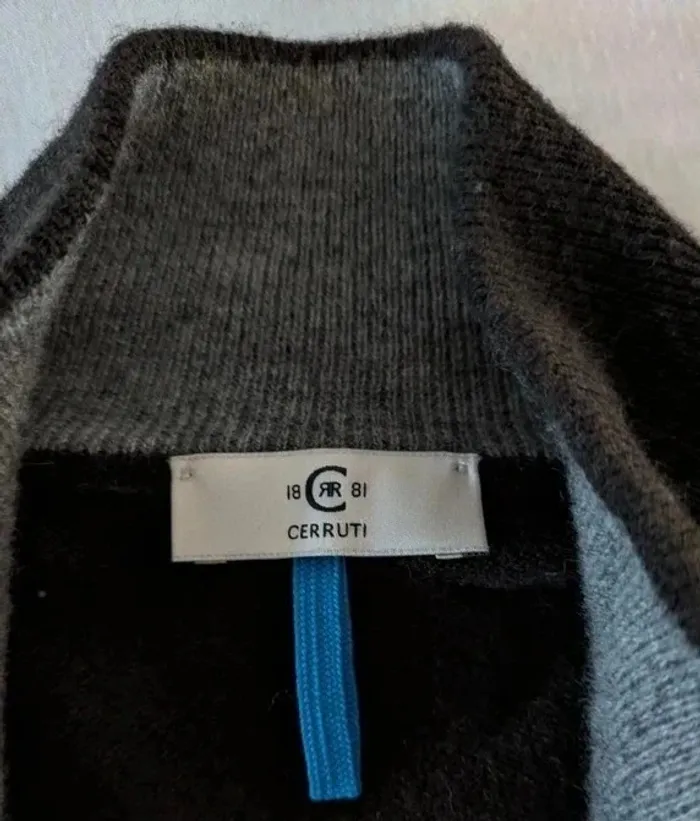 Gilet zippé marron - Cerruti 1881 - 100% laine mérinos Woolmark - taille S - photo numéro 3