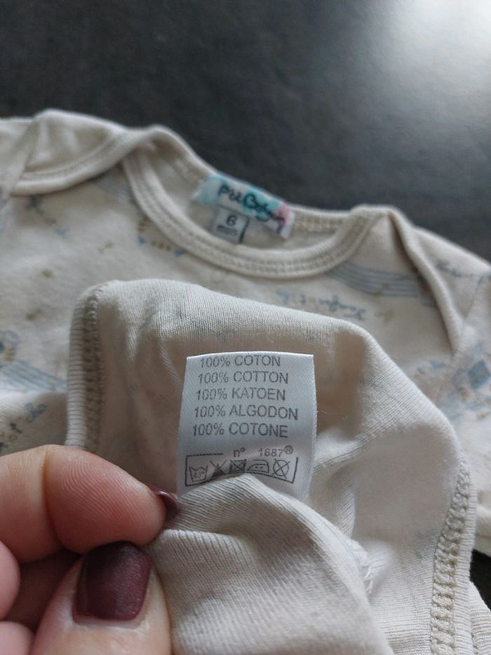 Lot de 2 bodies manches courtes 👦 Petit Béguin 💯% coton 6mois - photo numéro 5
