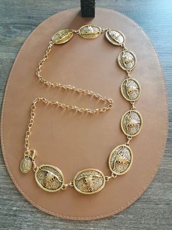 Ceinture Métal taureau cowboy country dorée
