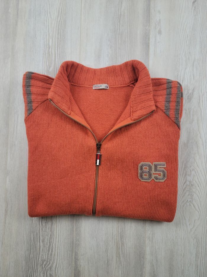 Pull / sweat zippé Tommy Hilfiger Denim laine – XL – vintage - photo numéro 2