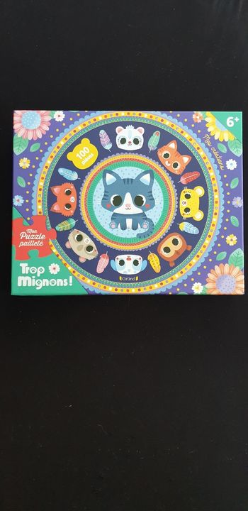 Puzzle chat pailleté