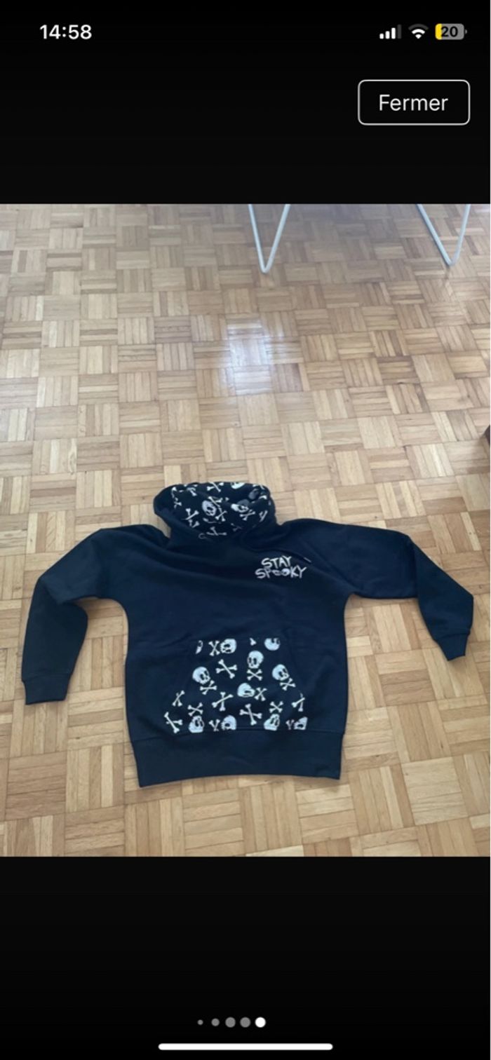 Sweat à capuche noir tête d mort - photo numéro 4