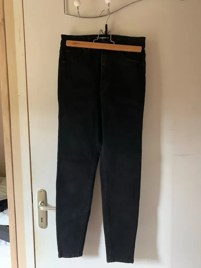 Jean taille haute noir skinny