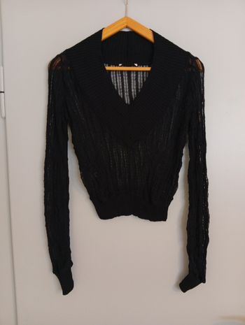 Pull noir ajouré t36 