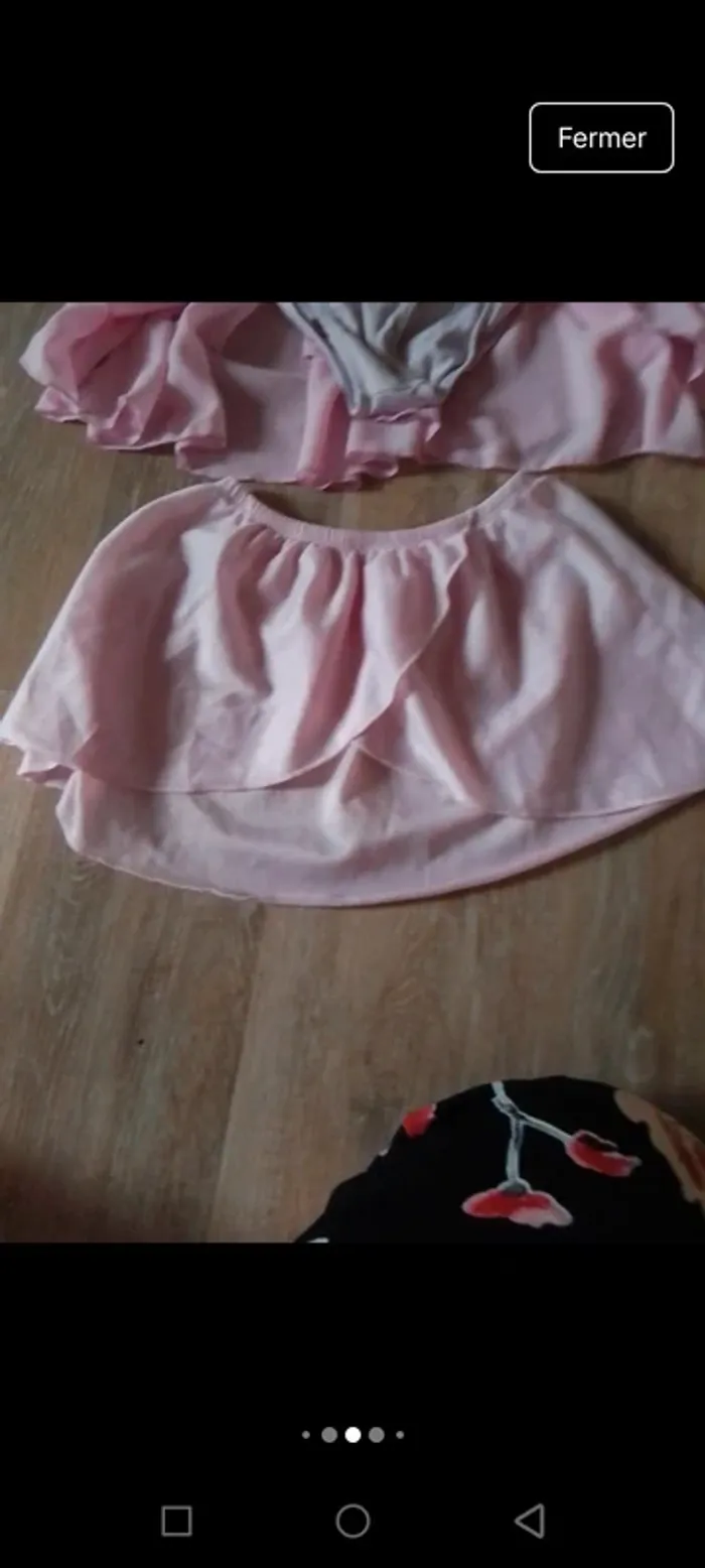 Ensemble de danse sport fille rose 6 ans jupe justocoprs cache coeur - photo numéro 8