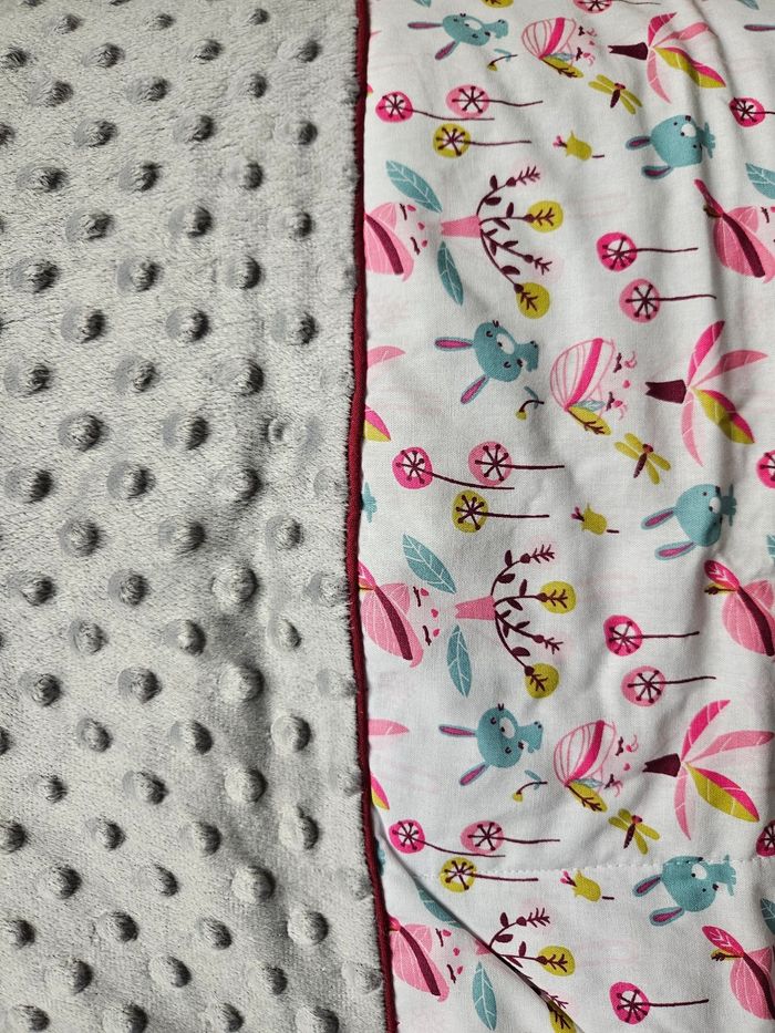 Couverture fée de la forêt gris et bordeau - photo numéro 2