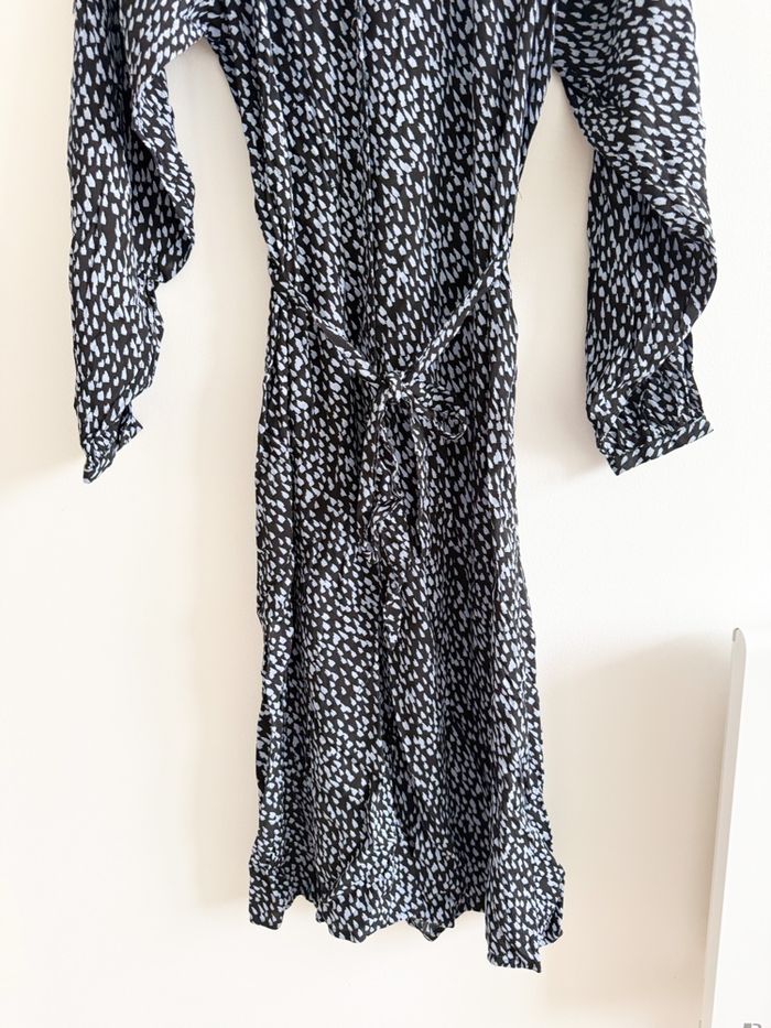 Robe longue avec ceinture manches 3/4 noir bleu vero moda taille 34 XS - photo numéro 3