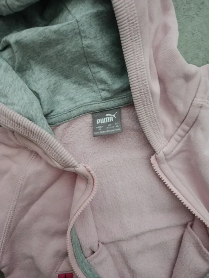 Gilet à capuche Puma rose 80cm - photo numéro 2