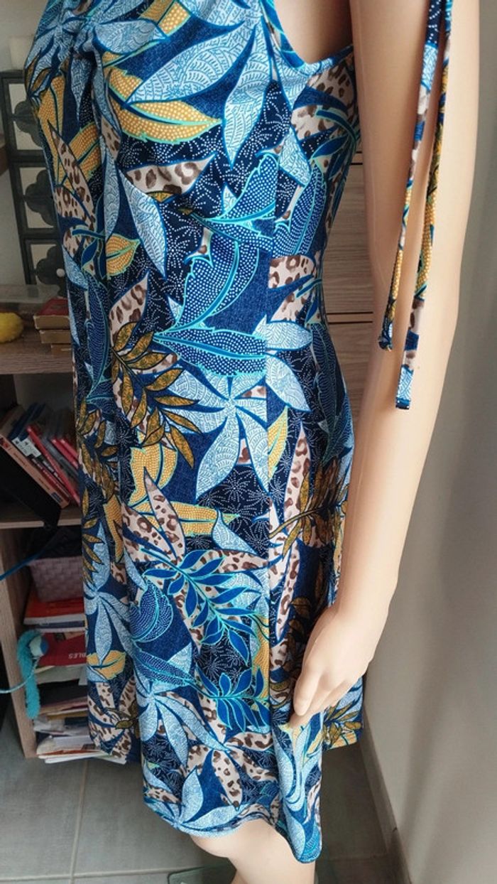 Robe fleuris multicolore bleu femme taille 38 - photo numéro 9