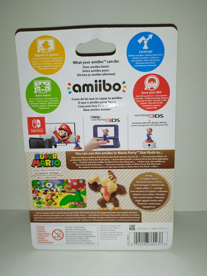Amiibo Figurine Donkey Kong Super Mario Nintendo switch/3DS neuf sous blister - photo numéro 3