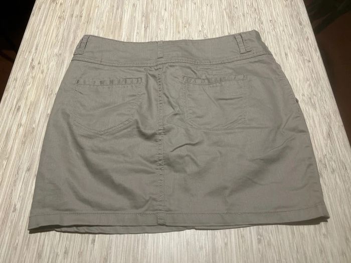 Jupe courte en jean beige foncé marron clair cache cache 42 - photo numéro 2