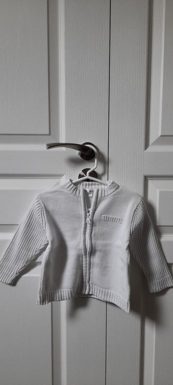 Gilet zippé blanc garçon