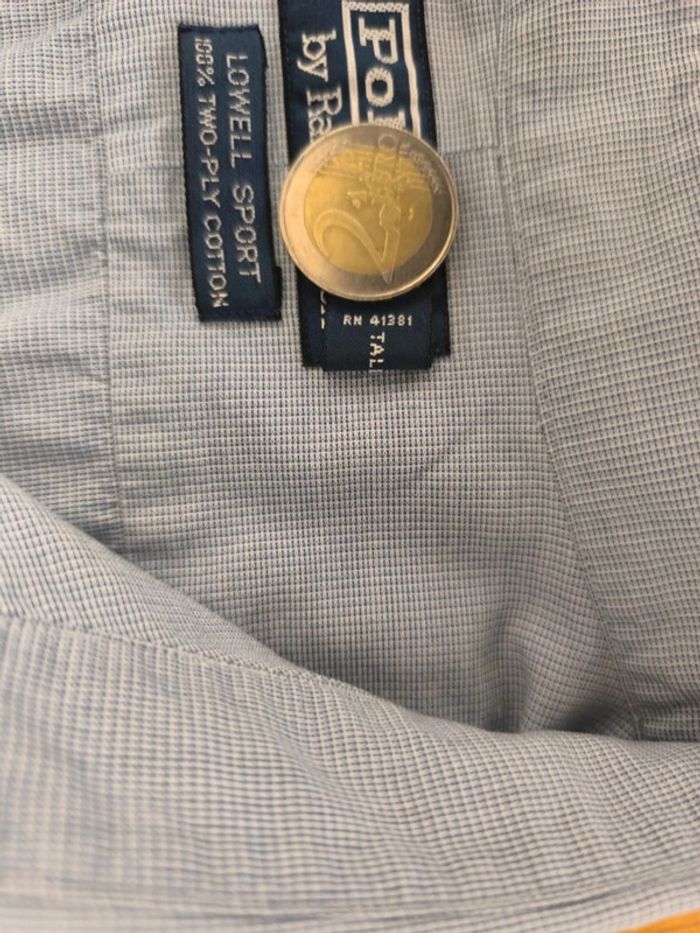 Chemise à carreaux - Ralph Lauren - Lowell Sport - Logo brodé marine - Bleu - Taille XL - photo numéro 9