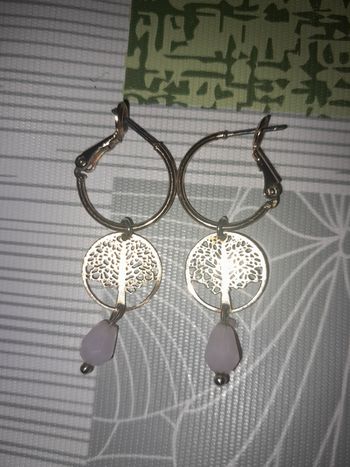 Paire de boucles d oreille en acier doré 