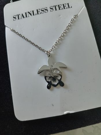 Collier tortue argenté