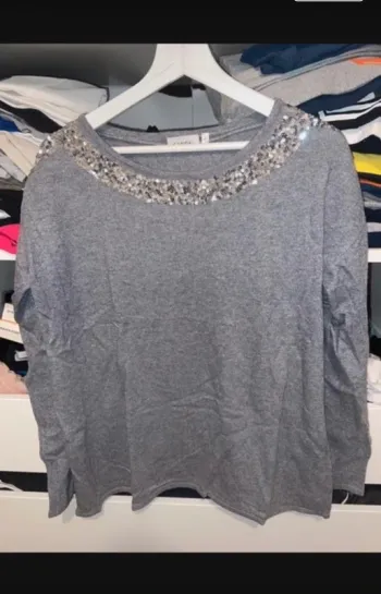 Pull fin gris