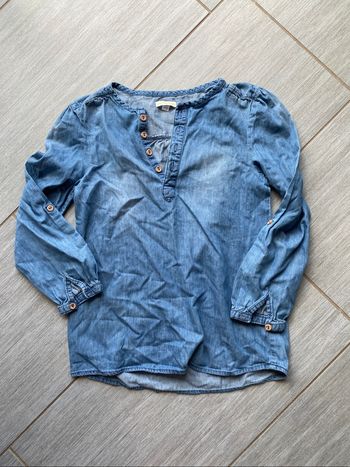 Chemise tunique en jeans 10 ans Vertbaudet