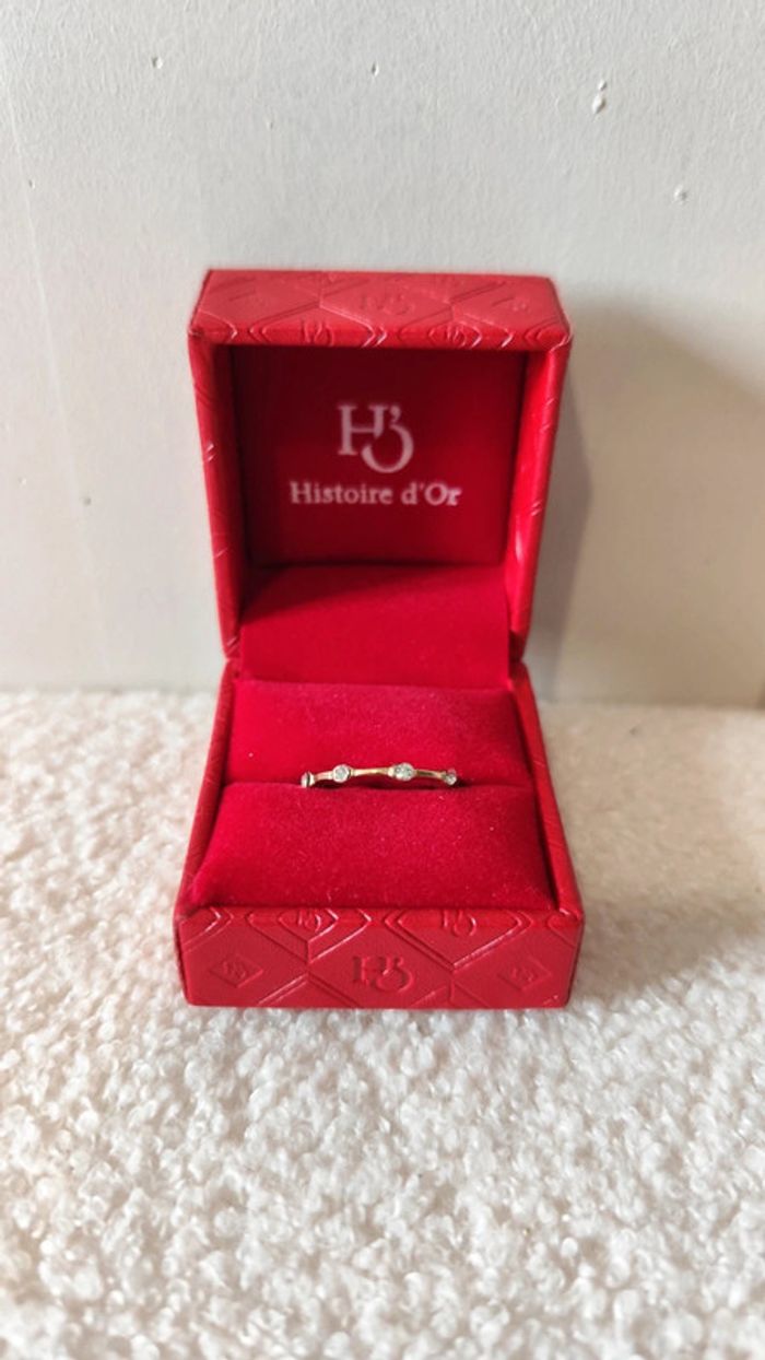 Bague dorée et strass - 16mm - photo numéro 2