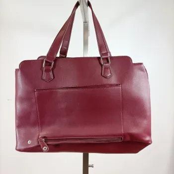 Sac cabas bordeaux grand format – idéal bureau ou quotidien S023