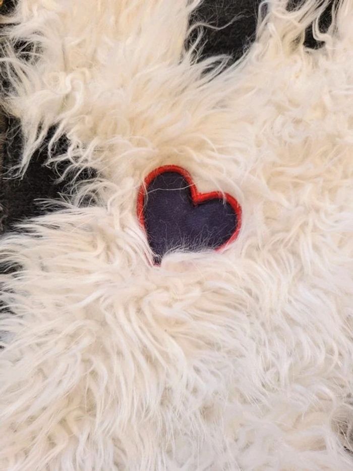 Superbe manteau IKKS en "poils" blanc 🌟 , cœurs et étoiles, 10 ans - photo numéro 5