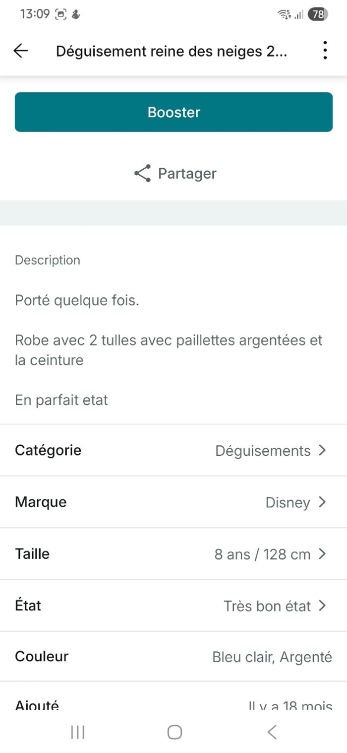 Déguisement reine des neiges 2 8 ans - photo numéro 3