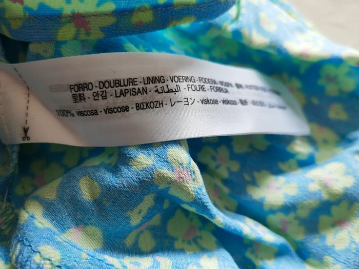 Robe bleue fleurie, taille S , Bershka - photo numéro 4