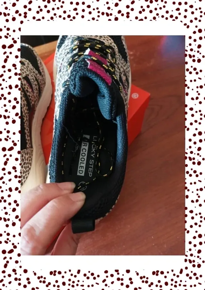 Basket femme neuve, noire plus motif léopard et rose paillettes - photo numéro 5