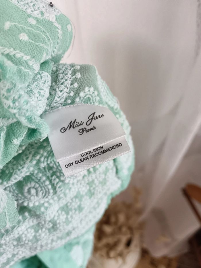 Miss June | tunique menthe et broderie blanche | t. 1 - photo numéro 6