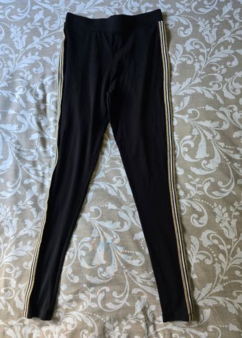 📌 Legging Noir Bandes Dorées Pailletées
