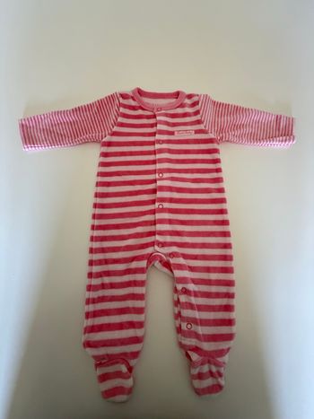 Pyjama bébé rayures rose 