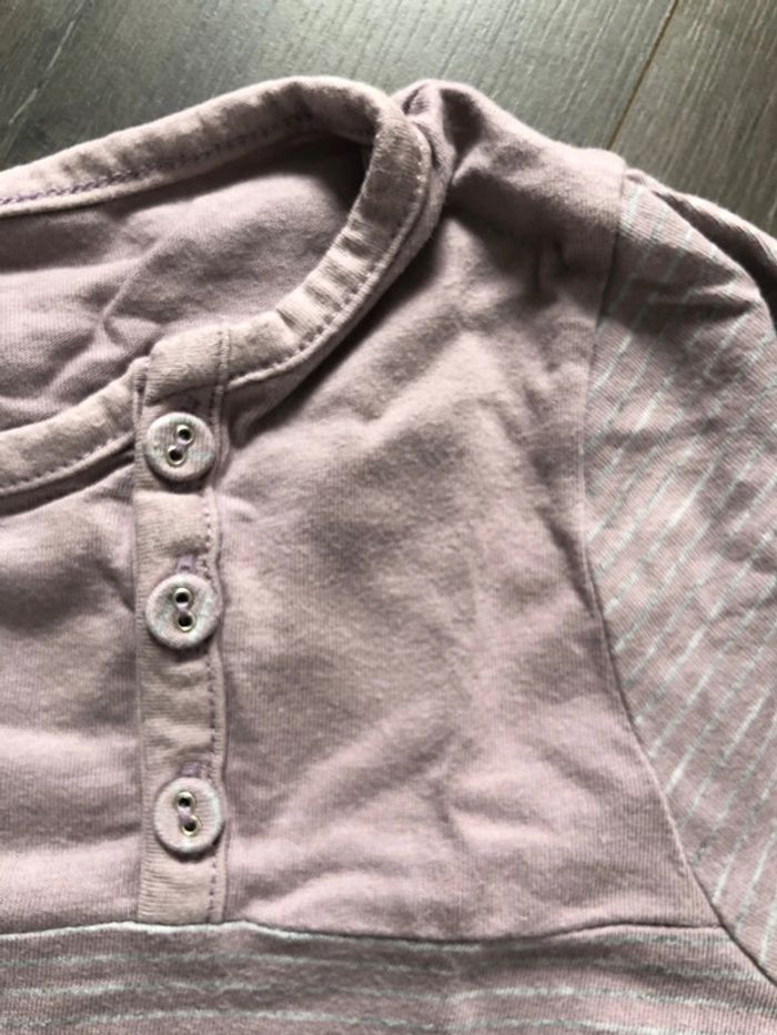 Marinière rayée Somewhere taille 34/36 lilas clair gris - photo numéro 3