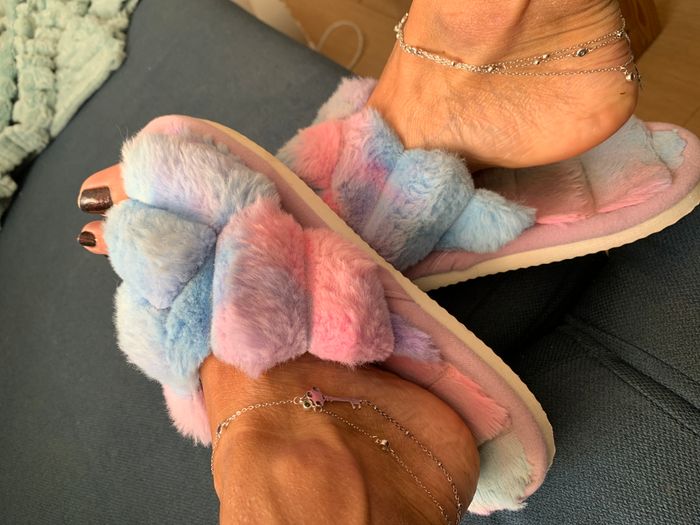 Chausson femme en fourrure