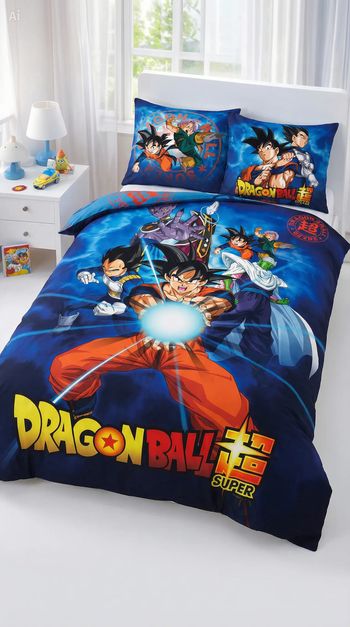 Parure de lit simple Dragon Ball - 1 housse de couette + 1 taie d'oreiller - Microfibre douce
