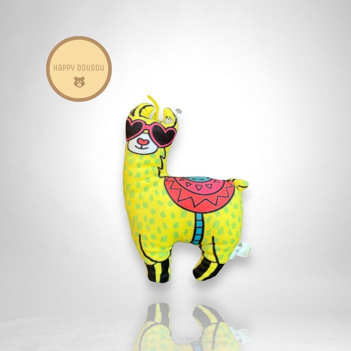 Peluche Lama jaune avec lunettes LG import A661
