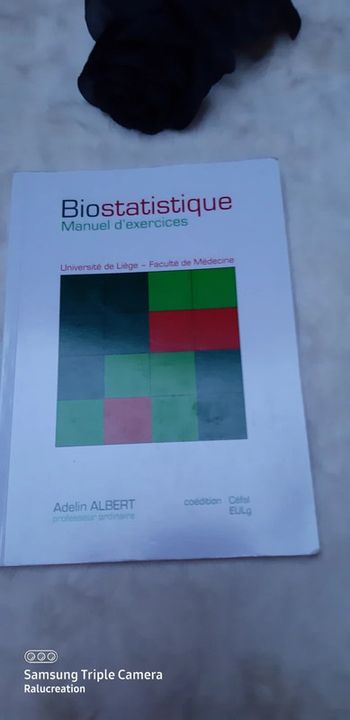 🖤Manuel d’Exercices de Biostatistique - Faculté de Médecine Liège