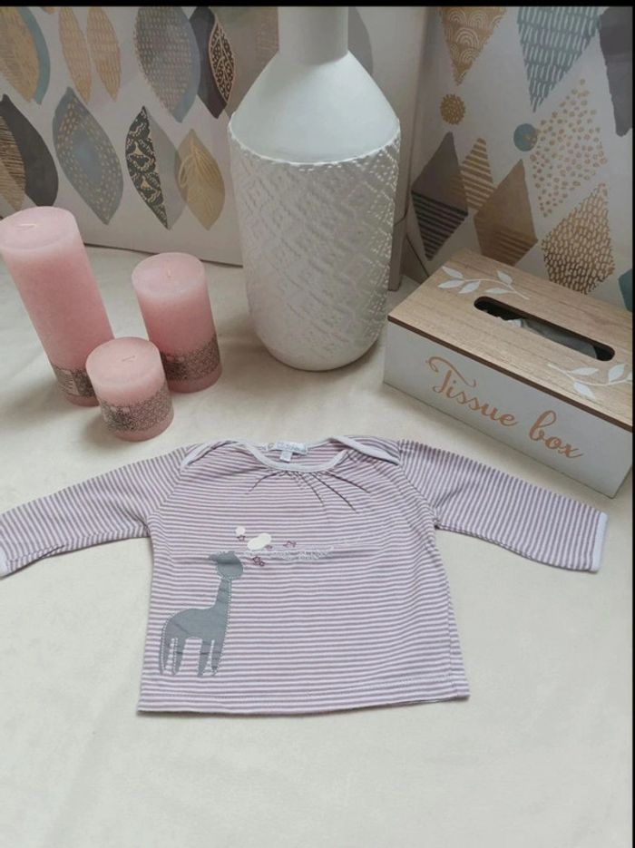 Tee-shirt manches longues Kitchoun fille 6 mois
