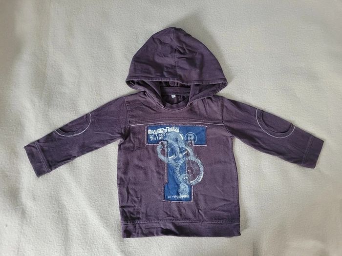 sweat à capuche captain tortue 98 cm - photo numéro 2