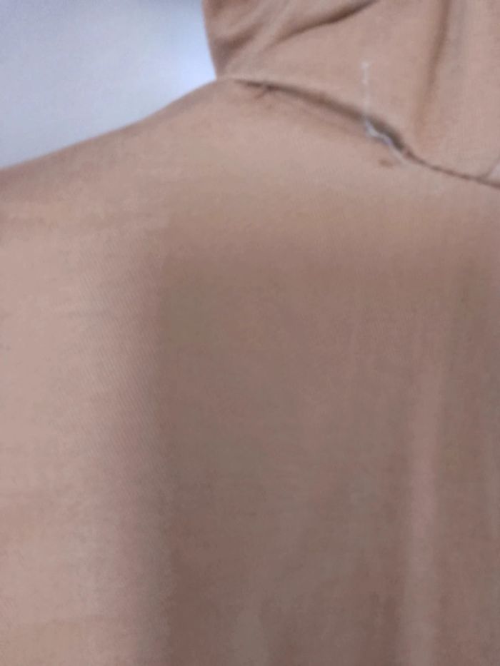 Manteau fourré d'hiver avec bandes marron, blanche, bleu marine foncé à capuche" Bizzbee" taille XS - photo numéro 11