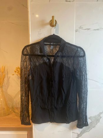 Chemisier Naf naf, taille 34, noir avec dentelle