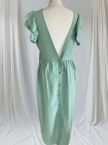 Magnifique longue robe d’été en viscose taille L-XL fluide vert menthe