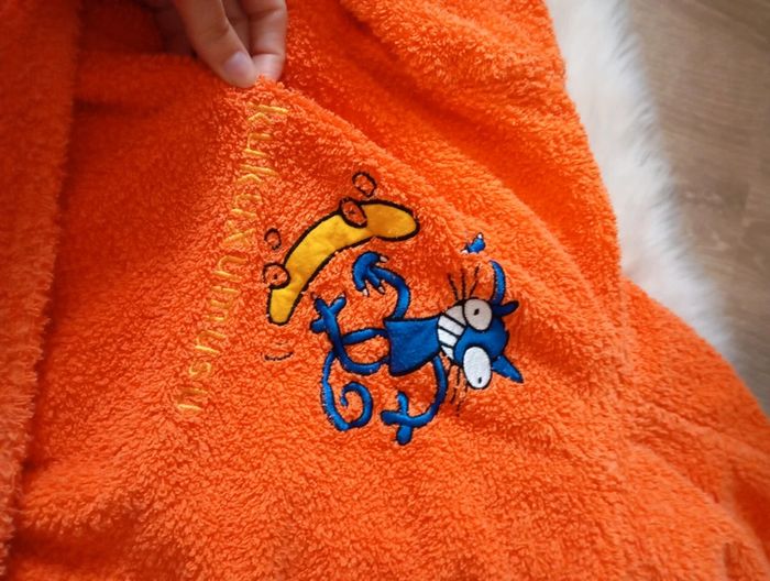 Peignoirs sortie de bain mixte 3/5 ans orange - photo numéro 5