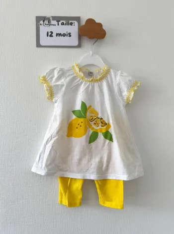 Ensemble citron - taille 12 mois 🌸