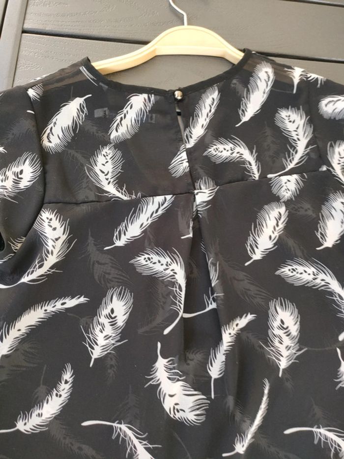 tunique blouse  S sans manches noir olule blanche cbk - photo numéro 4