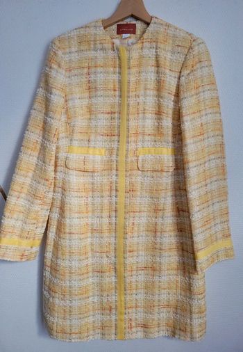 Long veste manteau à carreaux