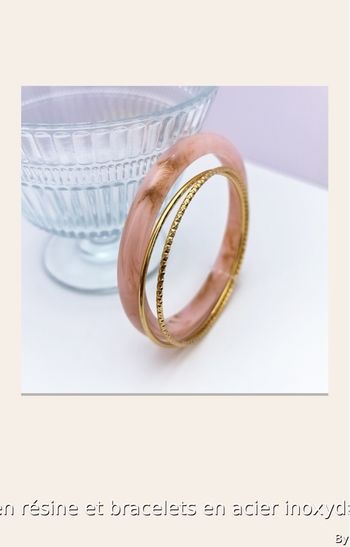 Trio jonc acier inoxydable et résine