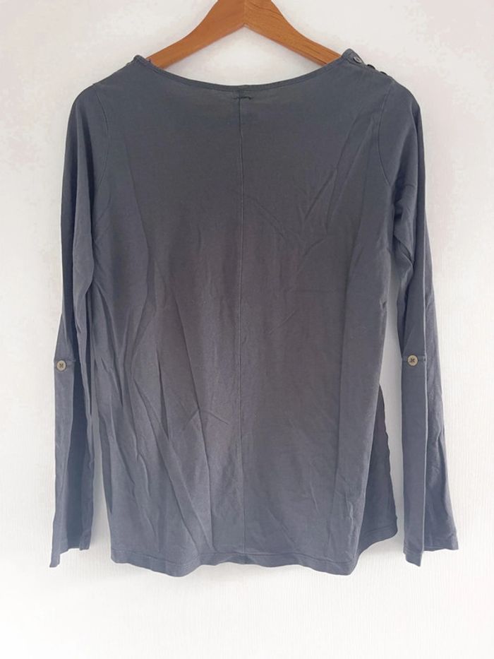Haut manches longues gris foncé Zara - photo numéro 7