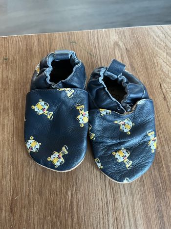 Chaussons cuir garçon